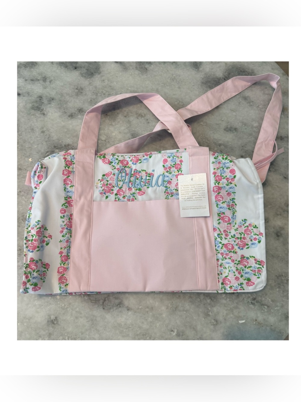 The Beaufort Bonnet Company Personalized Overnight/Weekender Bag – Olivia – NWT